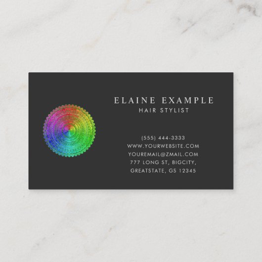 Regenbogen-BlumeMandala Visitenkarte (Rückseite)