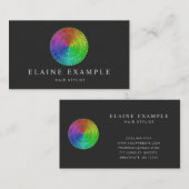 Regenbogen-BlumeMandala Visitenkarte (Vorne/Hinten)