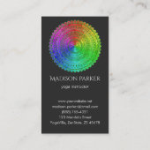 Regenbogen-BlumeMandala Visitenkarte (Rückseite)