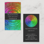 Regenbogen-BlumeMandala Visitenkarte (Vorne/Hinten)