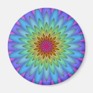 Regenbogen-Blumen-Abstraktkunst Magnet