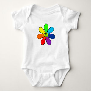 Regenbogen-Blumen-Baby-Bodysuit Baby Strampler