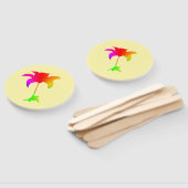 Regenbogen Blumen Blassgelb Fächer (Non-assembled)