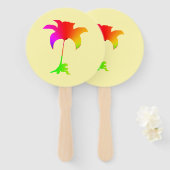 Regenbogen Blumen Blassgelb Fächer (Vorne und Hinten)