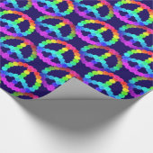 Regenbogen-Blumen-Friedenszeichen-Muster Geschenkpapier (Ecke)