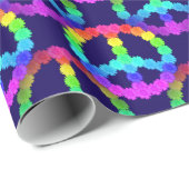 Regenbogen-Blumen-Friedenszeichen-Muster Geschenkpapier (Rolleneckpunkt)