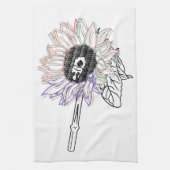 Regenbogen-Blumen-Funky-Kunst Geschirrtuch (Vertikal)