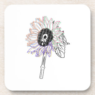 Regenbogen-Blumen-Funky-Kunst Getränkeuntersetzer