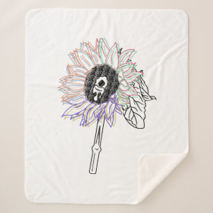 Regenbogen-Blumen-Funky-Kunst Sherpadecke
