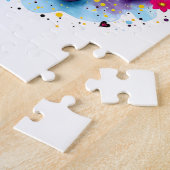 Regenbogen-Blumen-Geburtstagsmädchen Puzzle (Seite)