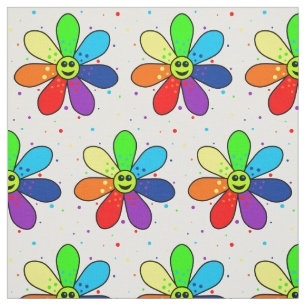 Regenbogen-Blumen-Gewebe Stoff