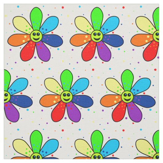 Regenbogen-Blumen-Gewebe Stoff (Muster)