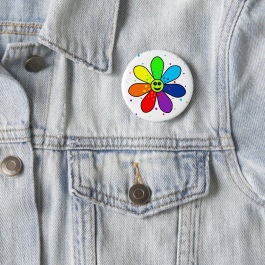Regenbogen-Blumen-Knopf Button (Beispiel)