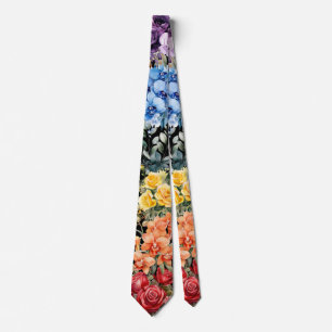 Regenbogen-Blumen Krawatte