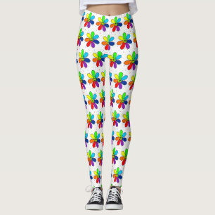 Regenbogen-Blumen-Leggings Leggings