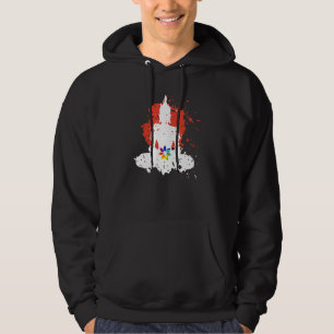 Regenbogen-Blumen-Mandala auf weißem Buddha mit ro Hoodie