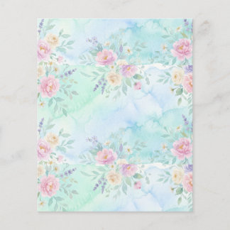 Regenbogen-Blumen-Pastell-Wasserfarbe Blau-Grün-Hi Flyer
