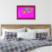 Regenbogen-Blumen-Pelz-Federhut Leinwanddruck (Insitu (Schlafzimmer))