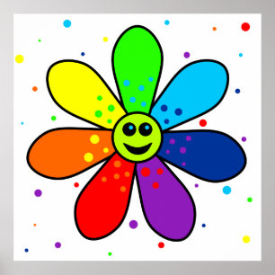 Regenbogen-Blumen-Plakat Poster