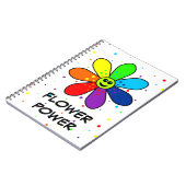 Regenbogen-Blumen-Power-Notizbuch Notizblock (Linke Seite)