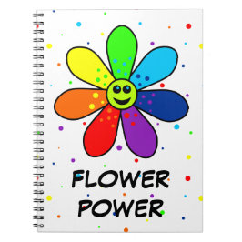 Regenbogen-Blumen-Power-Notizbuch Notizblock