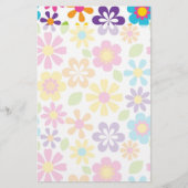 Regenbogen-Blumen-PowerHippieRetro Teens-Geschenke Briefpapier (Vorderseite)