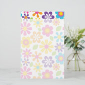 Regenbogen-Blumen-PowerHippieRetro Teens-Geschenke Briefpapier (Stehend Vorderseite)