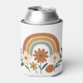 Regenbogen-Blumen-Retro-Getränkehalter Dosenkühler (Kanne Vorderseite)