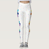 Regenbogen-Blumen-Seiten-Leggings Leggings (Vorderseite)