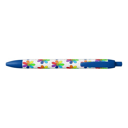 Regenbogen-Blumen-Stift Kugelschreiber (Rückseite)