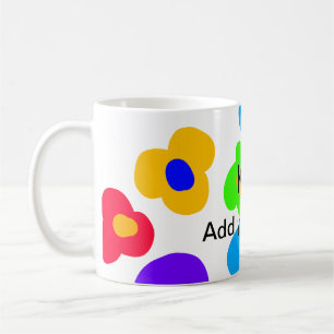 Regenbogen-Blumen-Stolz-Liebe-Name-Text lqbtq abst Kaffeetasse