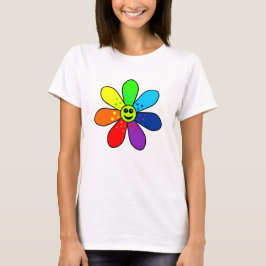 Regenbogen-Blumen-T - Shirt
