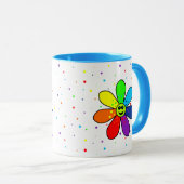 Regenbogen-Blumen-Tasse Tasse (VorderseiteRechts)