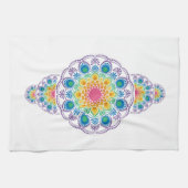 Regenbogen Blumenbrunnen Ornamental Dot Mandala Geschirrtuch (Horizontal)