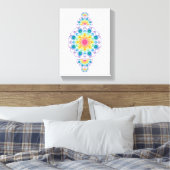 Regenbogen Blumenbrunnen Ornamental Dot Mandala Leinwanddruck (Insitu (Schlafzimmer))
