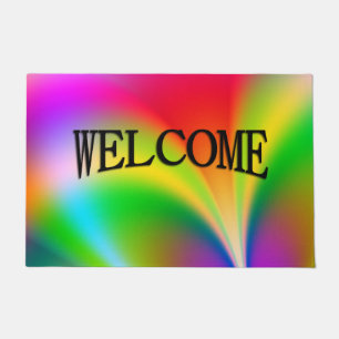 Regenbogen-Blumenkraft-Willkommensmatte Fußmatte