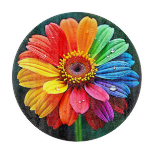 Regenbogen-Blumenkunst Schneidebrett