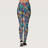 Regenbogen-Blumenmuster-Leggings Leggings (Rückseite)