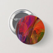 Regenbogen-Blüten-Fraktal Button (Vorne & Hinten)