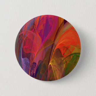 Regenbogen-Blüten-Fraktal Button