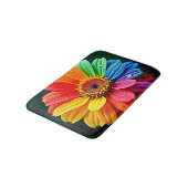 Regenbogen-Blüten-Kunst Badematte (Schrägansicht)