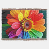 Regenbogen-Blüten-Kunst Decke (Vorderseite)
