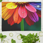 Regenbogen-Blüten-Kunst Geschirrtuch (Gefaltet)