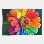 Regenbogen-Blüten-Kunst Geschirrtuch (Horizontal)
