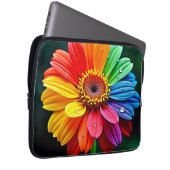 Regenbogen-Blüten-Kunst Laptopschutzhülle (Vorne Rechts)