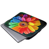 Regenbogen-Blüten-Kunst Laptopschutzhülle (Vorne Knopf)