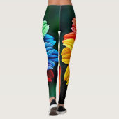 Regenbogen-Blüten-Kunst Leggings (Rückseite)