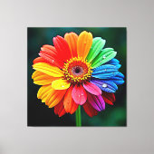 Regenbogen-Blüten-Kunst Leinwanddruck (Vorderseite)