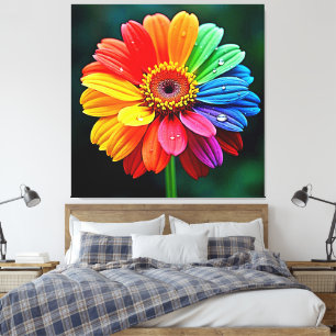 Regenbogen-Blüten-Kunst Leinwanddruck