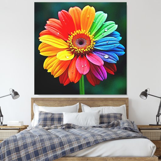 Regenbogen-Blüten-Kunst Leinwanddruck (Insitu (Schlafzimmer))